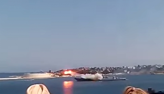 Корабель окупантів «Ладный» запустив ракети &quot;неладно&quot;!Відео